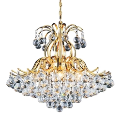 24" 6 Light Down Chandelier with Gold finish