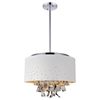 Picture of 24" 6 Light Drum Shade Chandelier with White finish