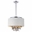 24" 6 Light Drum Shade Chandelier with White finish