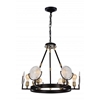 Picture of 24" 6 Light Up Chandelier with Brown finish