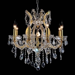 24" 9 Light Up Chandelier with Chrome finish