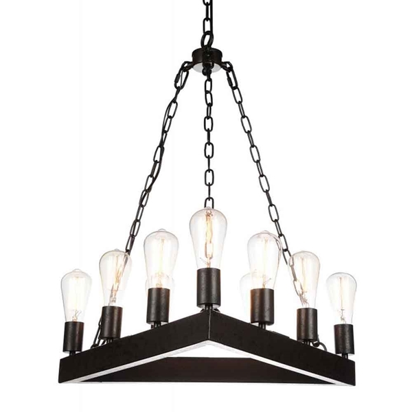 Picture of 24" 9 Light Up Chandelier with Rust finish
