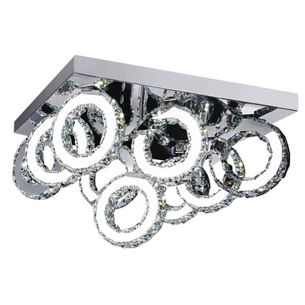 Brizzo Lighting Stores 24 Anelli Modern Crystal Rectangular