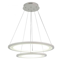 24" LED  Chandelier with White finish