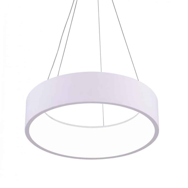 Picture of 24" LED Drum Shade Pendant with White finish