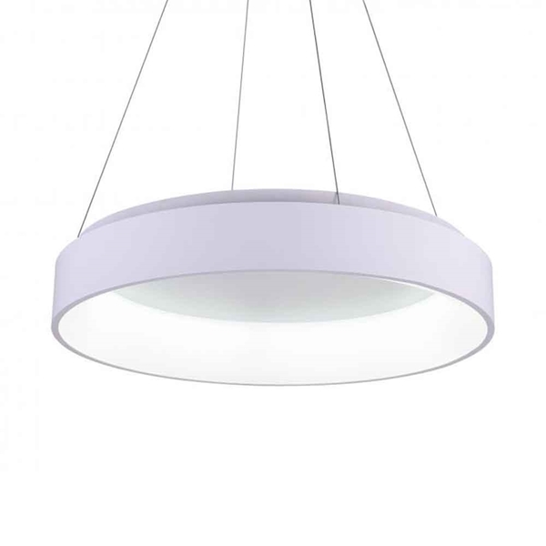 Picture of 24" LED Drum Shade Pendant with White finish
