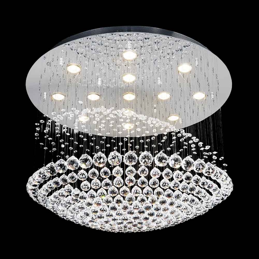 Brizzo Lighting Stores 24 Sphere Modern Round Crystal Flush