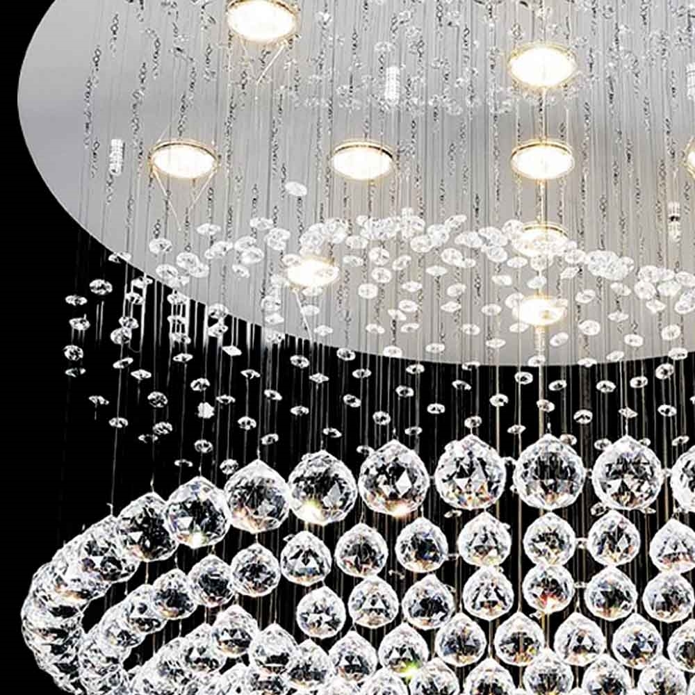 Brizzo Lighting Stores 24 Sphere Modern Round Crystal Flush