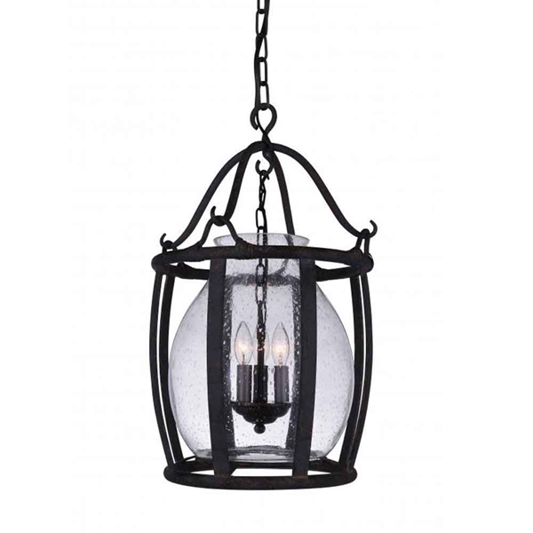 Picture of 25" 3 Light Up Pendant with Antique Black finish