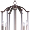 Picture of 25" 6 Light Candle Chandelier with Brownish Silver finish
