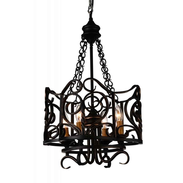 Picture of 26" 4 Light Up Chandelier with Autumn Bronze finish