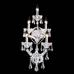 26" 5 Light Wall Sconce with Chrome finish