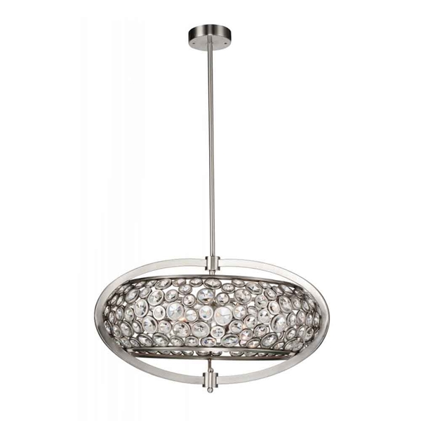 Picture of 26" 6 Light  Chandelier with Satin Nickel finish