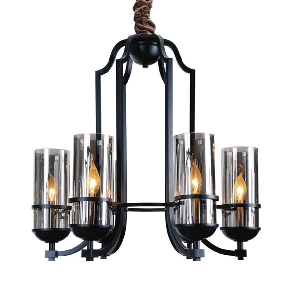 Picture of 26" 6 Light Up Chandelier with Black finish