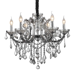 26" 6 Light Up Chandelier with Chrome finish
