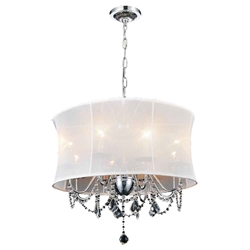26" 8 Light Drum Shade Chandelier with Chrome finish