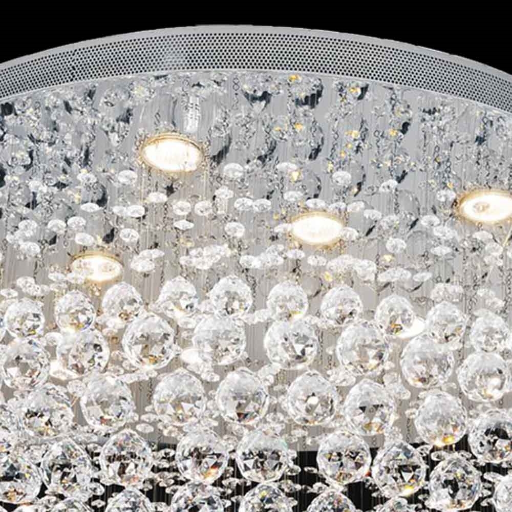 Brizzo Lighting Stores 26 Sphere Modern Round Crystal Flush