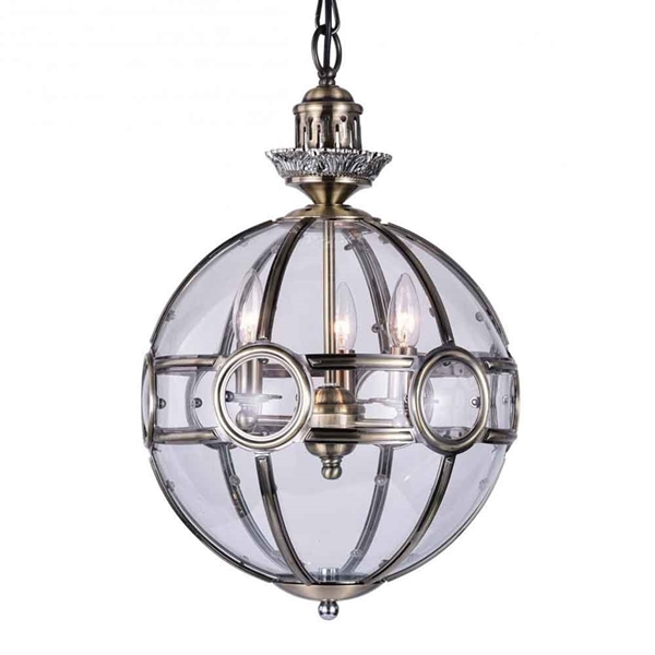 Picture of 27" 3 Light Chandelier with Antique Brass Finish
