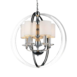 27" 5 Light Up Chandelier with Chrome finish