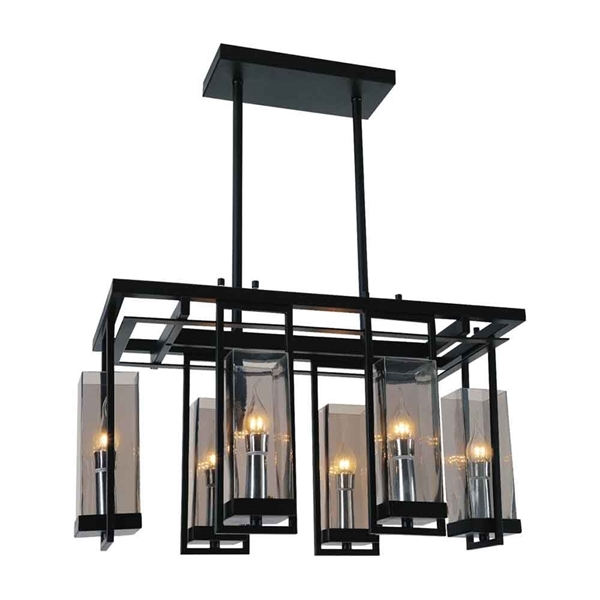 Picture of 27" 6 Light Up Chandelier with Black finish