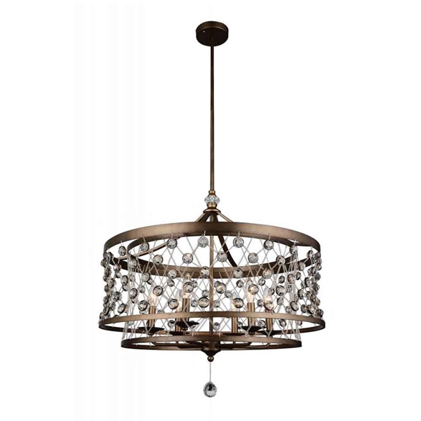 Picture of 27" 6 Light Up Chandelier with Speckled Bronze finish