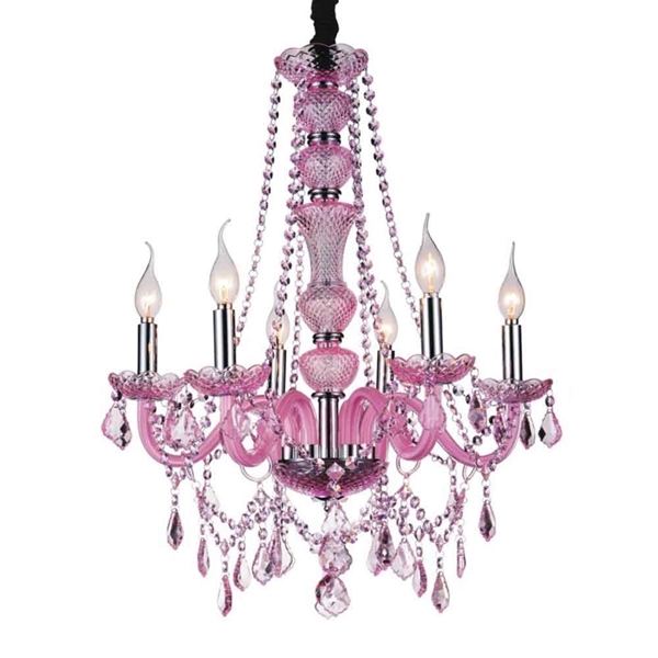 Picture of 28" 6 Light Up Chandelier with Chrome finish
