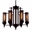28" 6 Light Up Chandelier with Rust finish