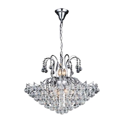 28" 9 Light Down Chandelier with Chrome finish