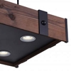 Picture of 28" LED Drum Shade Island Light with Black & Wood finish