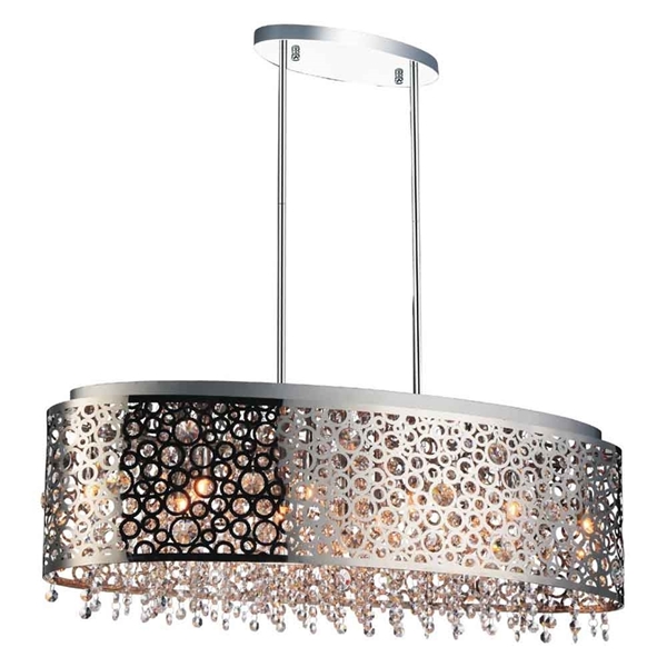 Picture of 30" 11 Light Drum Shade Chandelier with Chrome finish