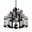 30" 12 Light Up Chandelier with Black finish