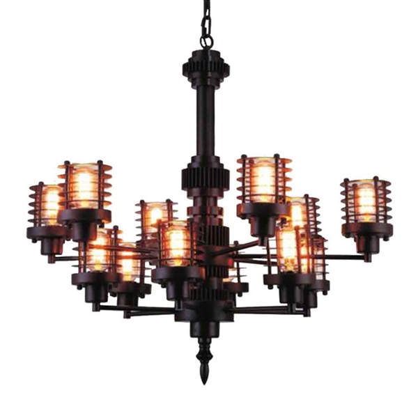 Picture of 30" 12 Light Up Chandelier with Rust finish