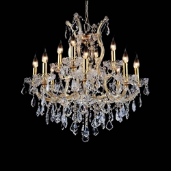30" 13 Light Up Chandelier with Chrome finish