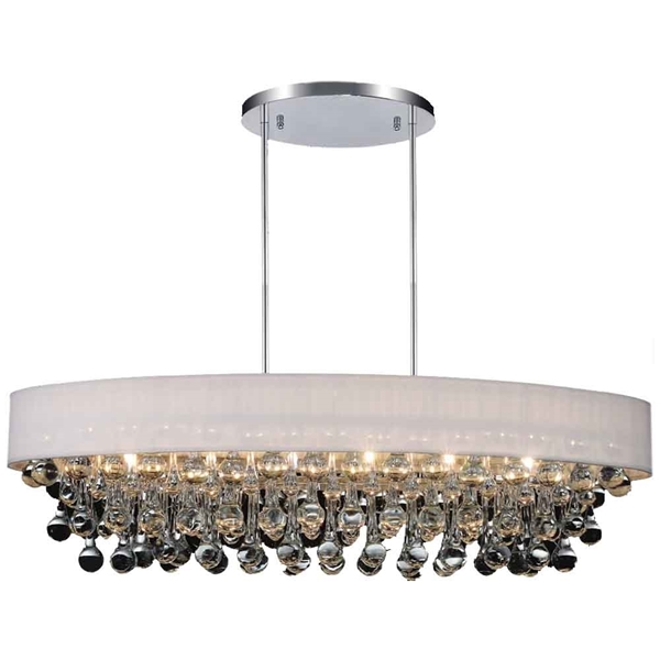 Picture of 30" 6 Light Drum Shade Chandelier with Chrome finish