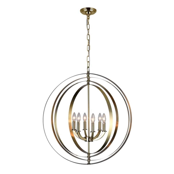 Picture of 30" 6 Light Up Chandelier with Antique Brass finish