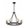 Picture of 30" 8 Light Up Chandelier with Brown finish