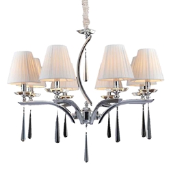 30" 8 Light Up Chandelier with Chrome finish