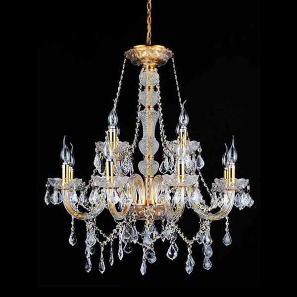 Picture of 31" 12 Light Down Chandelier with Gold finish
