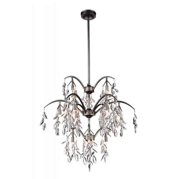 Picture of 31" 12 Light Down Chandelier with Silver Mist finish