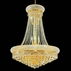 31" 17 Light Down Chandelier with Gold finish