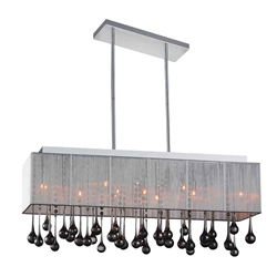 32" 10 Light Drum Shade Chandelier with Chrome finish