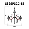 Picture of 32" 15 Light Up Chandelier with Chrome finish