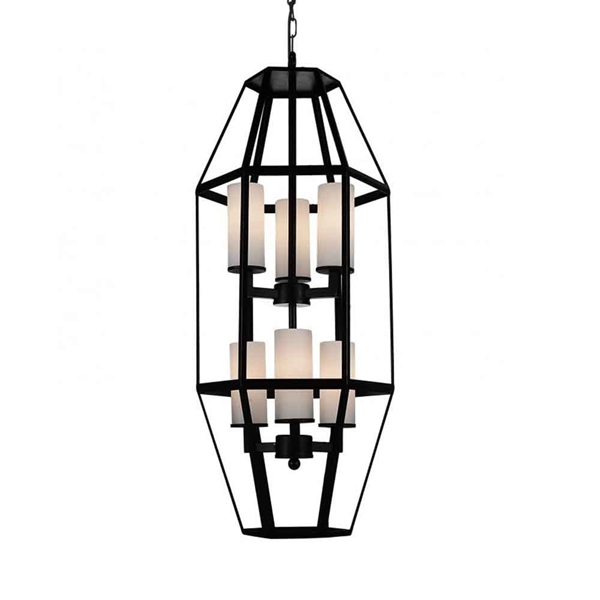 Picture of 32" 6 Light Candle Pendant with Black finish