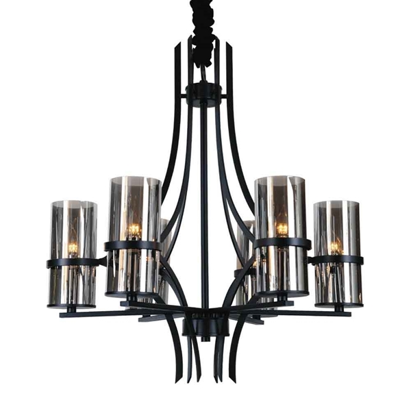 Picture of 32" 6 Light Up Chandelier with Black finish