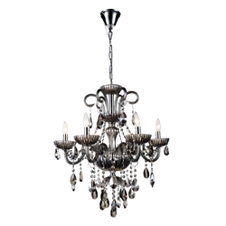 32" 6 Light Up Chandelier with Chrome finish