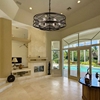 Picture of 32" 6 Light Up Chandelier with Light Brown finish