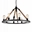 32" 8 Light Up Chandelier with Black finish