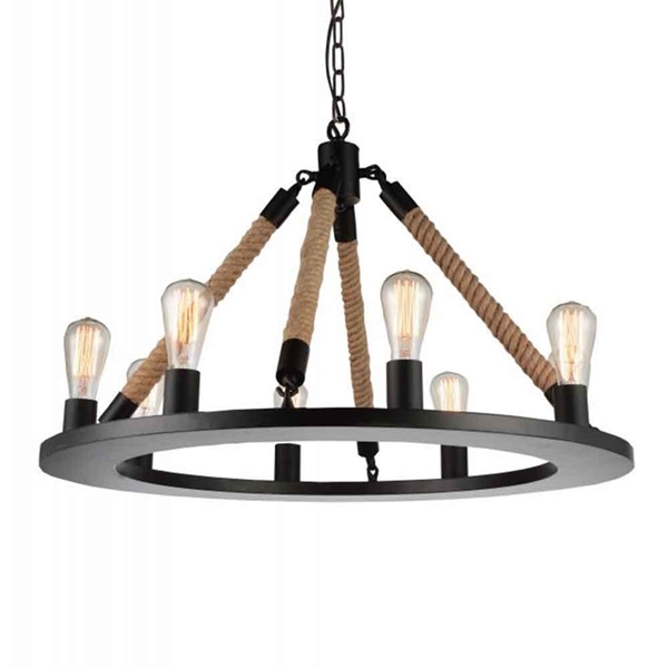 Picture of 32" 8 Light Up Chandelier with Black finish