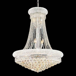33" 18 Light Down Chandelier with Chrome finish