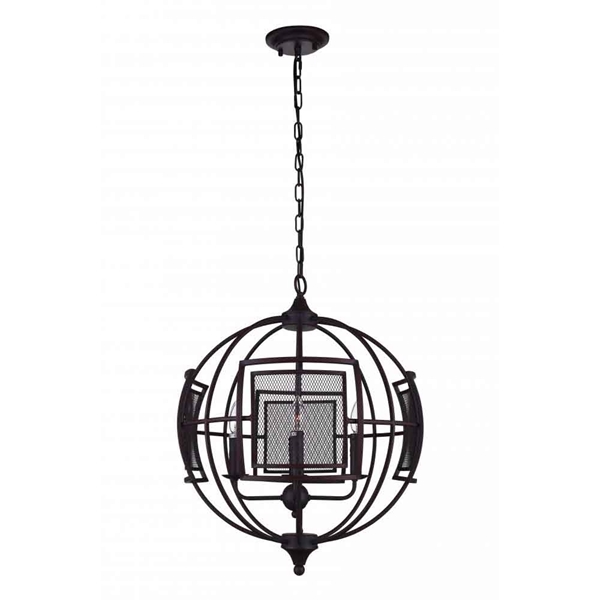 Picture of 33" 9 Light  Chandelier with Reddish Black finish